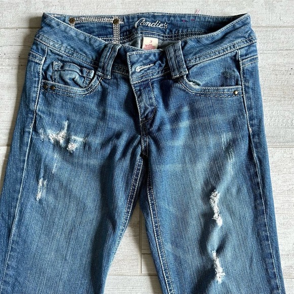 Vintage Y2K Candies distressed ankle straight leg jeans low rise size 26 /3​​​​ - Picture 3 of 7